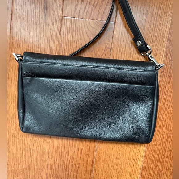 Derek Alexander small black leather flap bag with adjustable flap - Picture 7 of 8